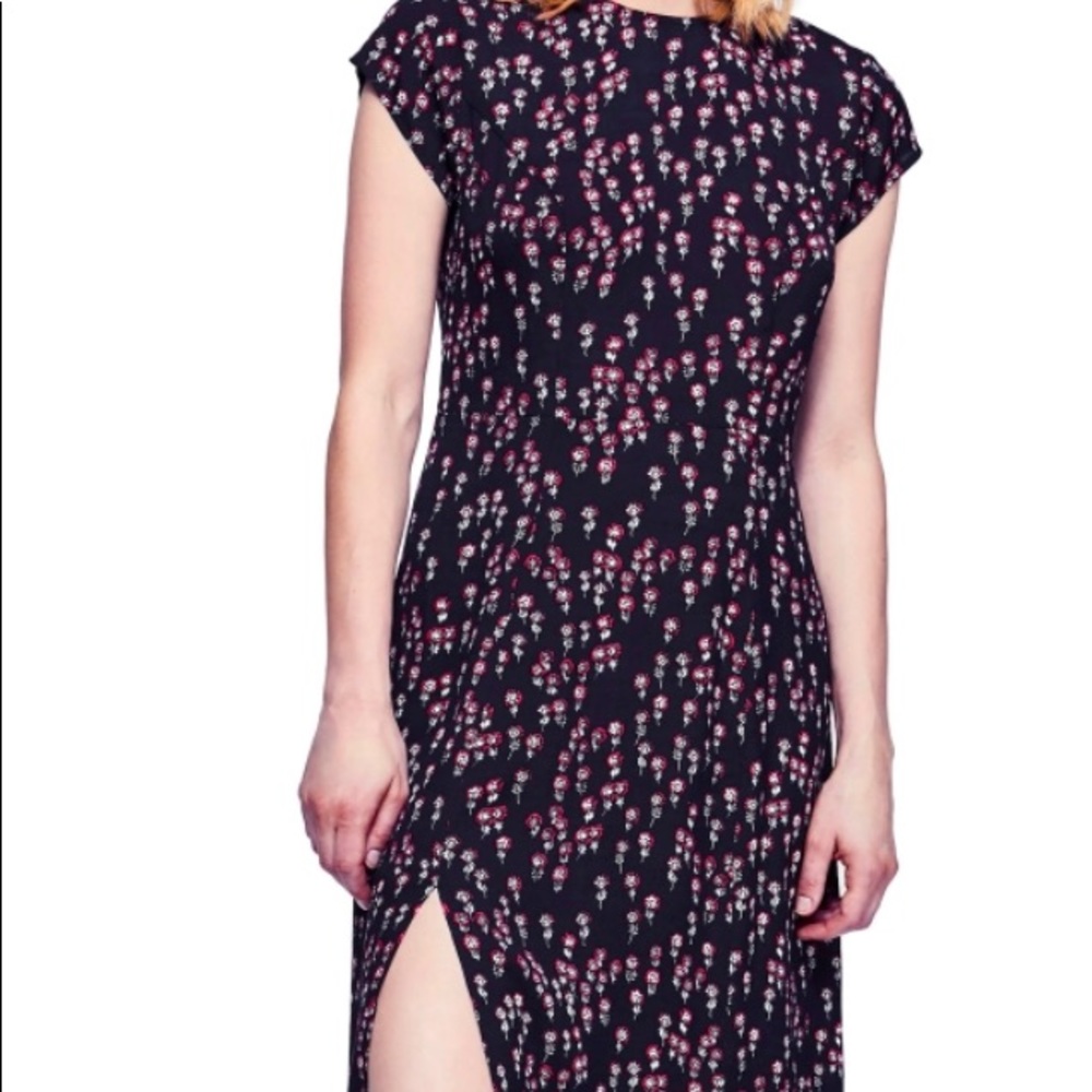 Free People floral midi dress with slit